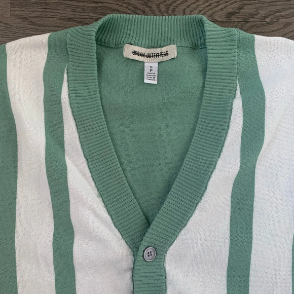 Urban Outfitters Men’s/Unisex‎ Classic Striped Cardigan - Size S - Green - NWOT - Picture 7 of 15
